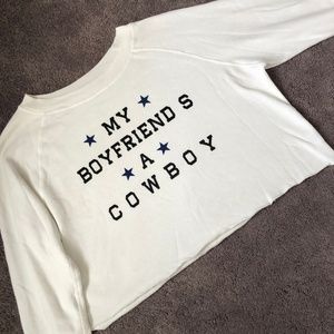 Wildfox Cropped Sweatshirt - My BF is a Cowboy